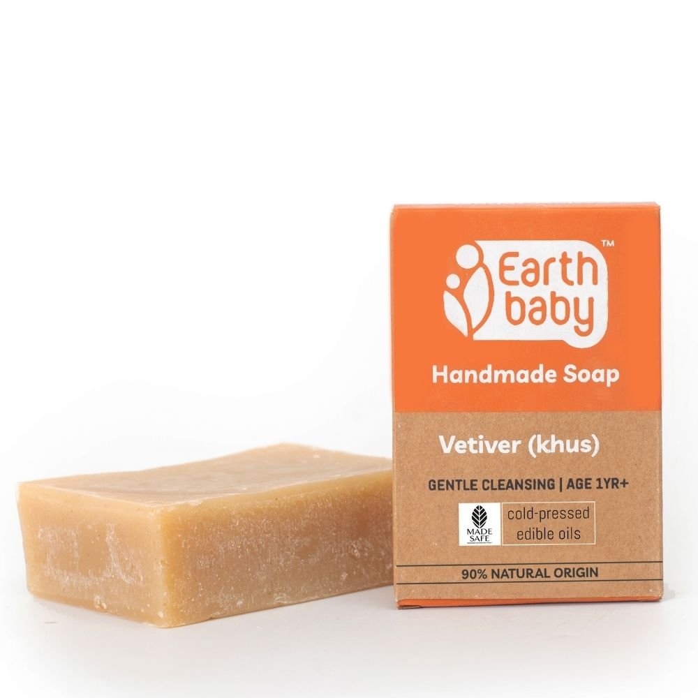 Earthbaby Natural Handmade Vetiver (Khus) bath soap, 90% Natural Origin - 3 - 1004