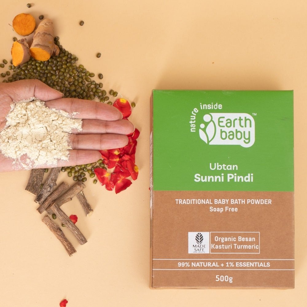 Earthbaby Ubtan Sunni Pindi: Natural Baby Bath Powder, Skin Brightening & Tan Removal - Baby Skin Care