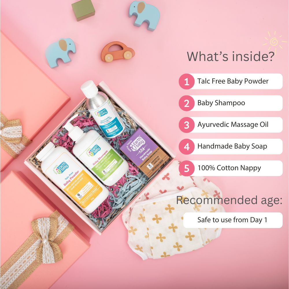 Earthbaby's First Touch Gift Hamper - Blue Gift Box