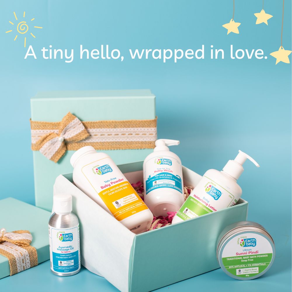 Earthbaby's New Arrival Welcome Gift Box - Blue Gift Box