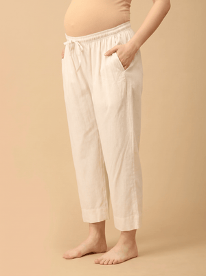 Earthen Drift Maternity Lounge Pants - Off White Maternity Bottoms