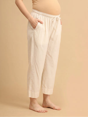 Earthen Drift Maternity Lounge Pants - Off White Maternity Bottoms