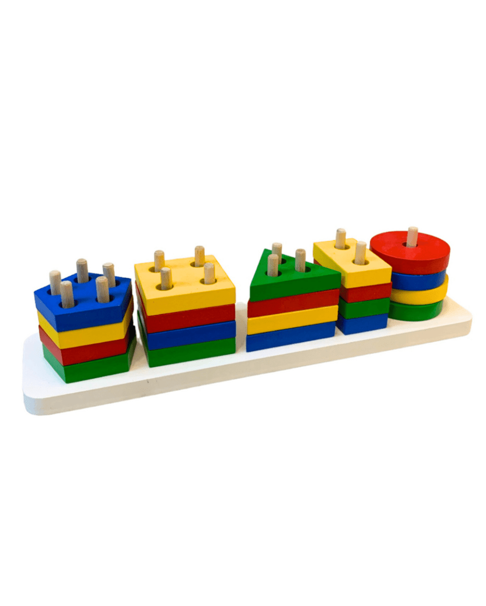 Earthytweens 5 Shapes Large Wooden Geometric Sorter - ET124