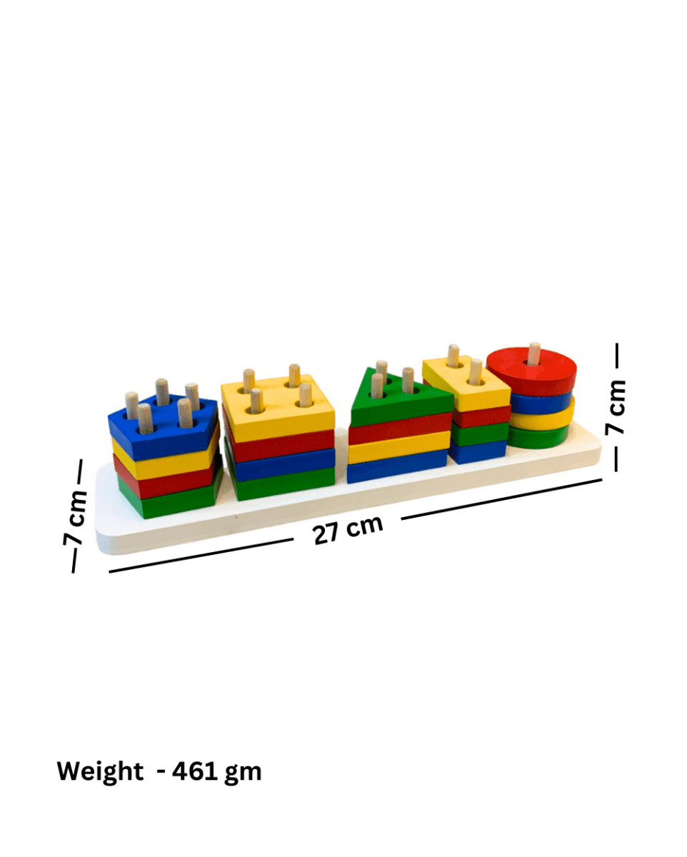 Earthytweens 5 Shapes Large Wooden Geometric Sorter - ET124