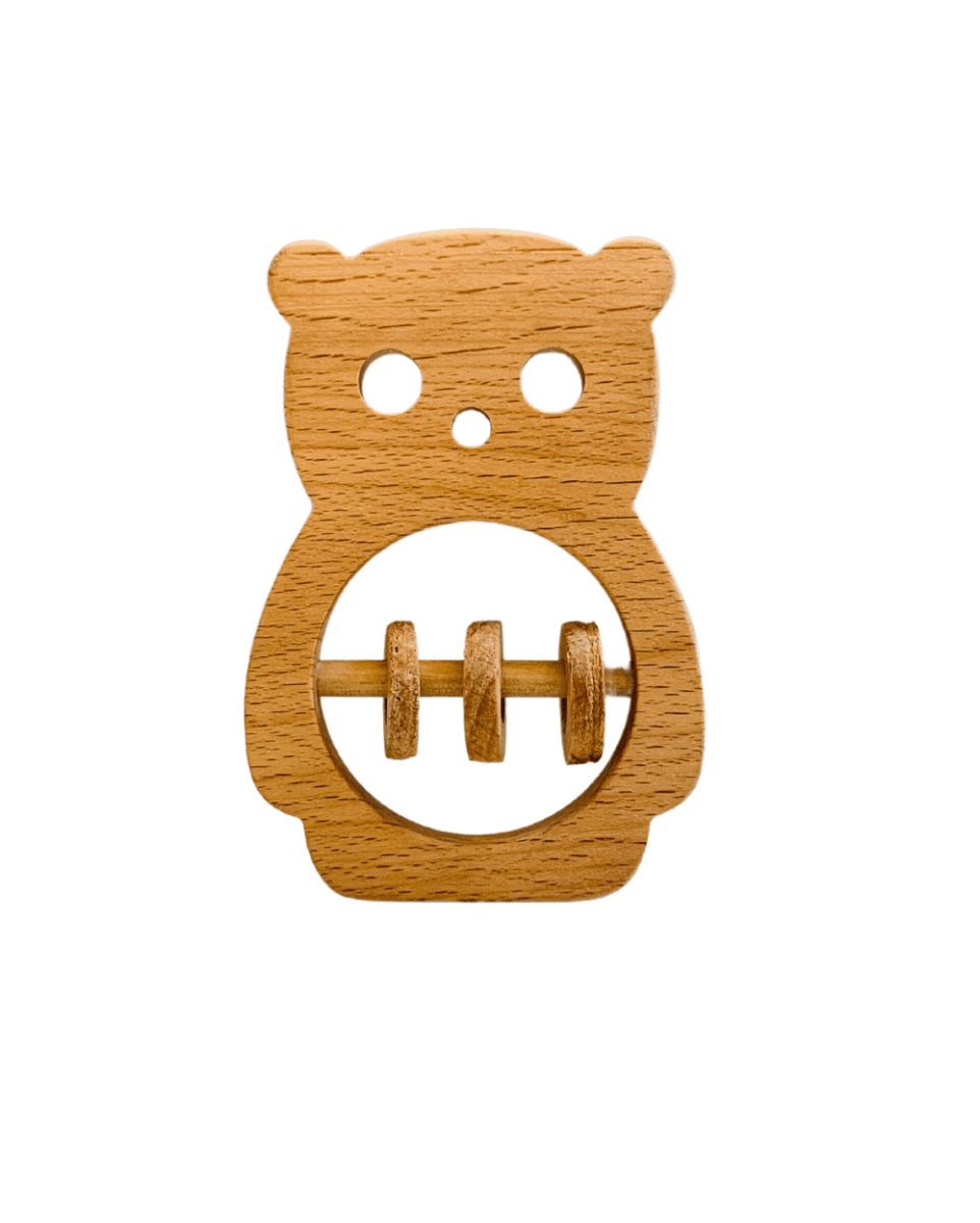 EarthyTweens Beech Wood Rattle & Neem Wood Teethers (Set Of 3) - ET111_ET112_ET113