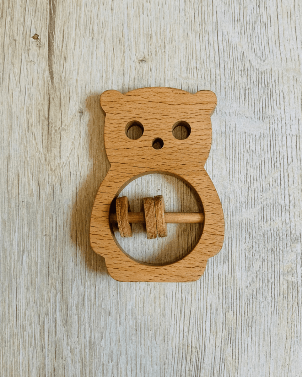 EarthyTweens Beech Wood Rattle & Neem Wood Teethers (Set Of 3) - ET111_ET112_ET113