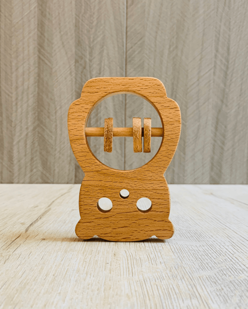 EarthyTweens Beech Wood Rattle & Neem Wood Teethers (Set Of 3) - ET111_ET112_ET113