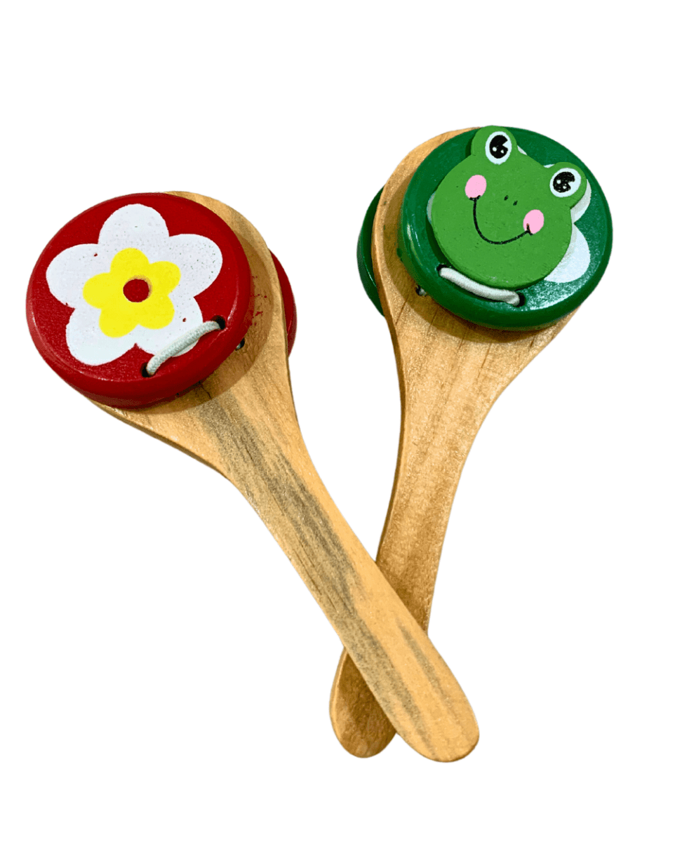Earthytweens Wooden Baby Clapper (Set Of 2)- Multicolor - ET90