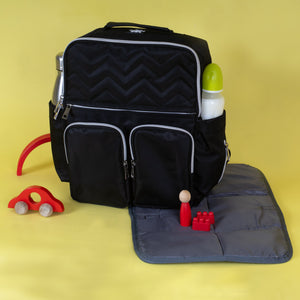 Ebony Black Diaper Bag - Black Diaper Bags