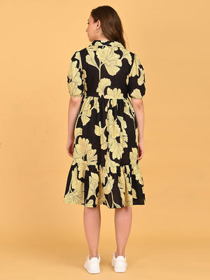 Ebony Petal Maternity And Nursing Dress - S Maternity Casual Dress