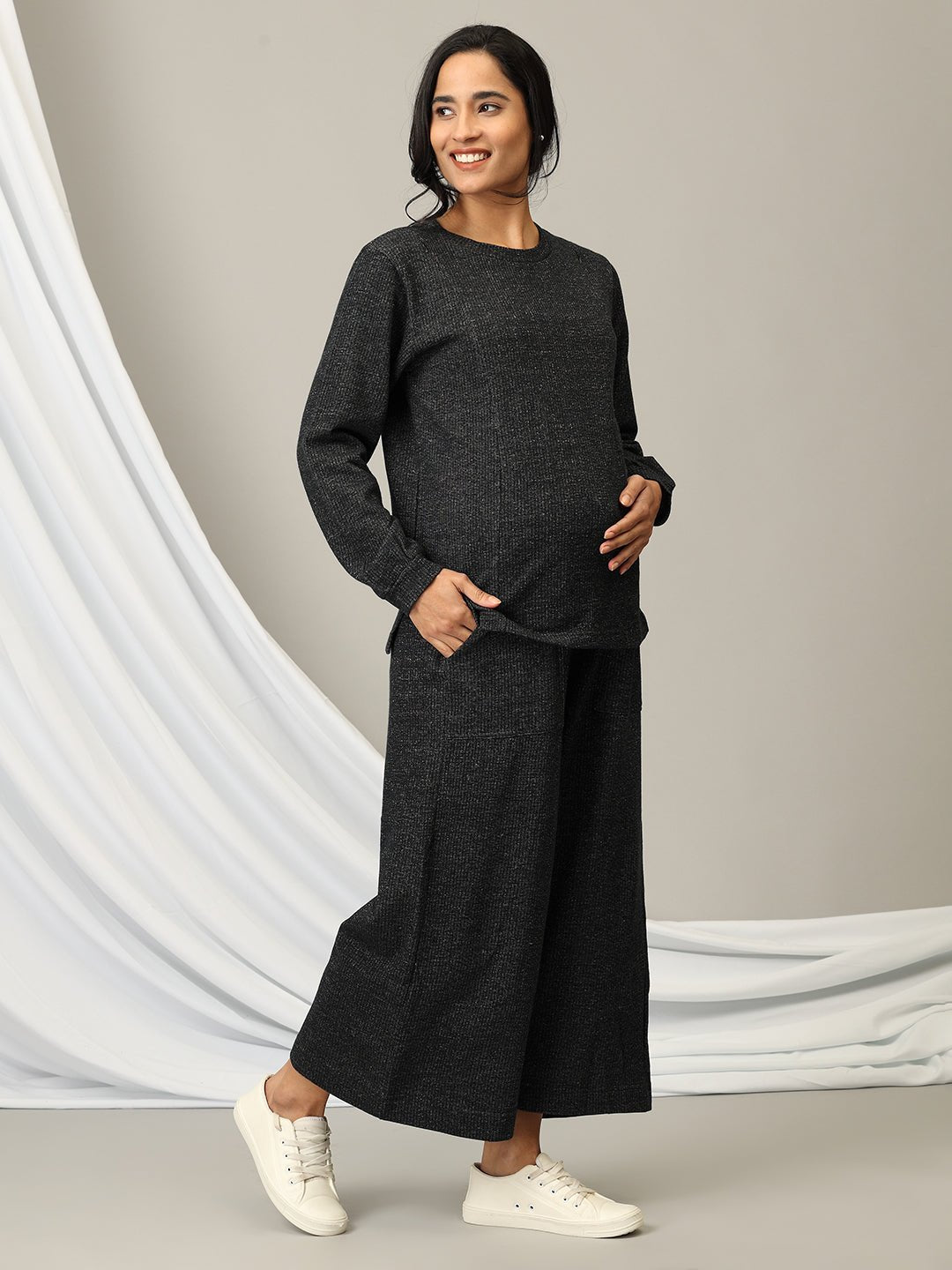 Eclipse Maternity & Nursing Sweatshirt with Culotte Pants - MNSWT - ECLCLT - S