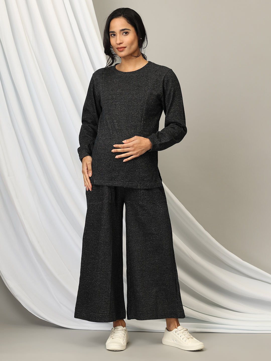 Eclipse Maternity & Nursing Sweatshirt with Culotte Pants - MNSWT - ECLCLT - S