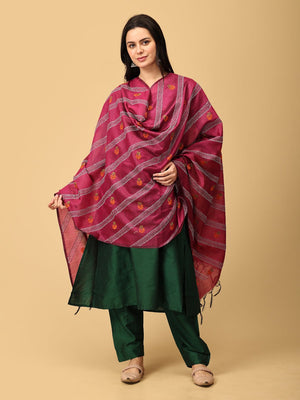 Eden Green Embroidered Maternity and Nursing Silk Kurta Set With Dupatta - MEW - SK - EDGRE - S