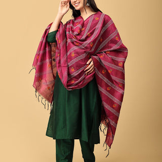 Eden Green Embroidered Maternity and Nursing Silk Kurta Set With Dupatta - MEW - SK - EDGRE - S
