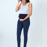 Elasticated Waist Paneled Maternity Denims with Belly Support - MDD-CSBLU-S