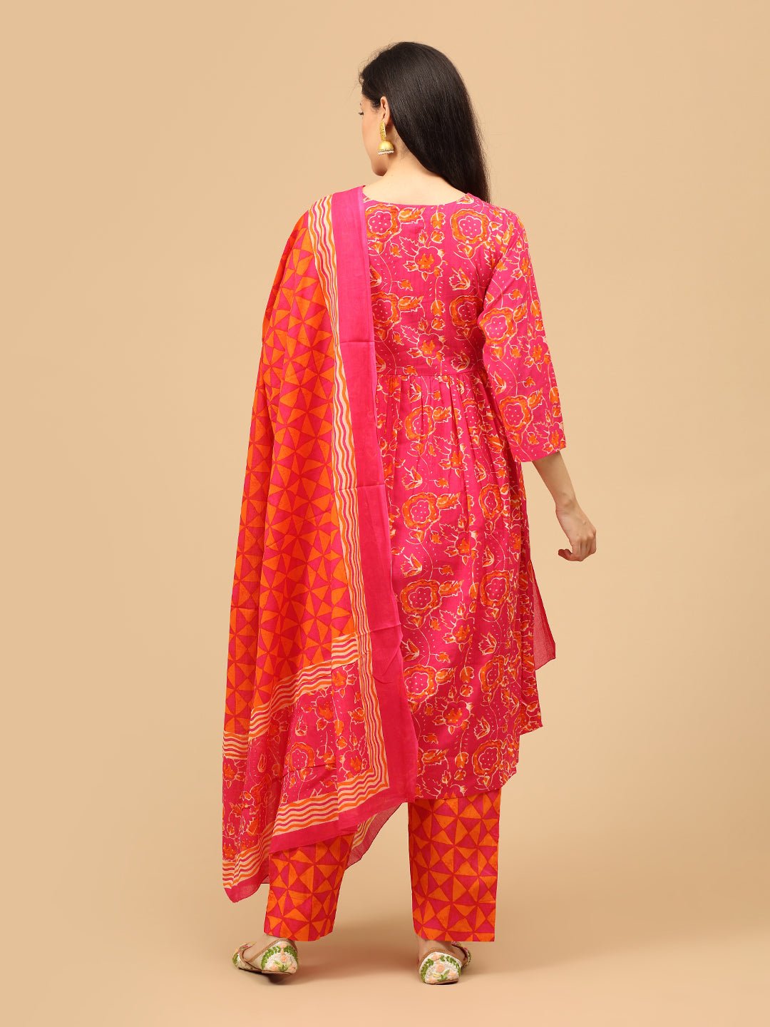 Electric Petals Maternity and Nursing Kurta Set With Dupatta - MEW - SK - ELCP - S