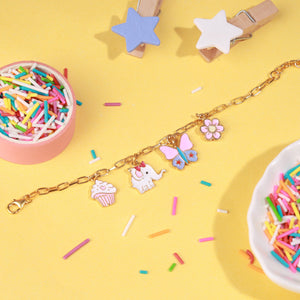 Elegante Kids Butterfly Flower Elephant Cup cake Bracelet - BR2509