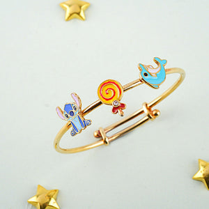 Elegante Kids Stitch Candy Dolphin Silver Bangle - Baby Jewellery