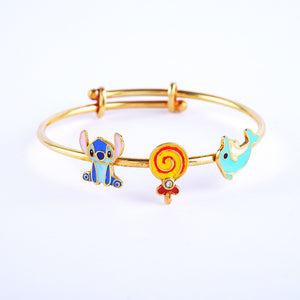 Elegante Kids Stitch Candy Dolphin Silver Bangle - Baby Jewellery