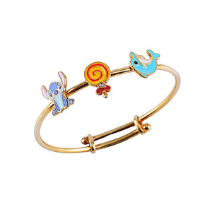Elegante Kids Stitch Candy Dolphin Silver Bangle - Baby Jewellery