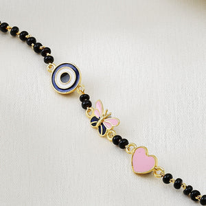 Elegante Kids925 Sterling Silver Evil Eye Butterfly Heart Nazariya - Kids Nazariya