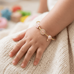 Elegante Kids925 Sterling Silver Flower Crown Baloon Bangle - Kids Bangle