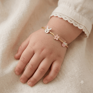 Elegante Kids925 Sterling Silver Rabbit Flower Cupcake Bangle - Kids Bangle