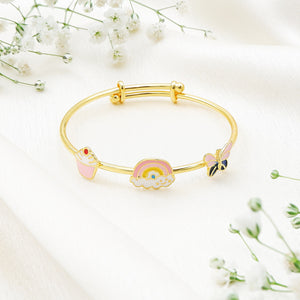 Elegante Kids925 Sterling Silver Rainbow Butterfly Bangle - Kids Bangle