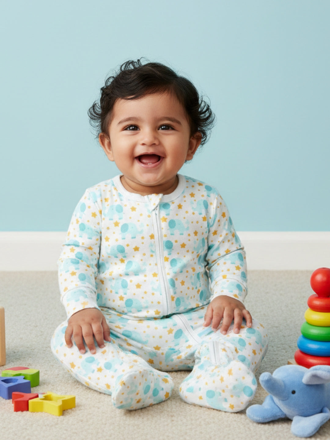 Elephantastic Infant Zipper Romper