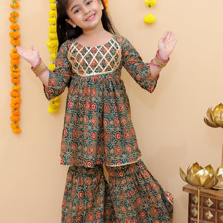 Emerald Essence Girls Anarkali Sharara Set - KES - SC - EMREG - 0 - 6