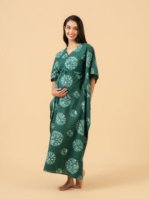 Emerald Maternity and Nursing Kaftan Nighty - S Maternity Nightwear