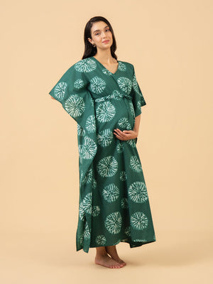 Emerald Maternity and Nursing Kaftan Nighty - S Maternity Nightwear