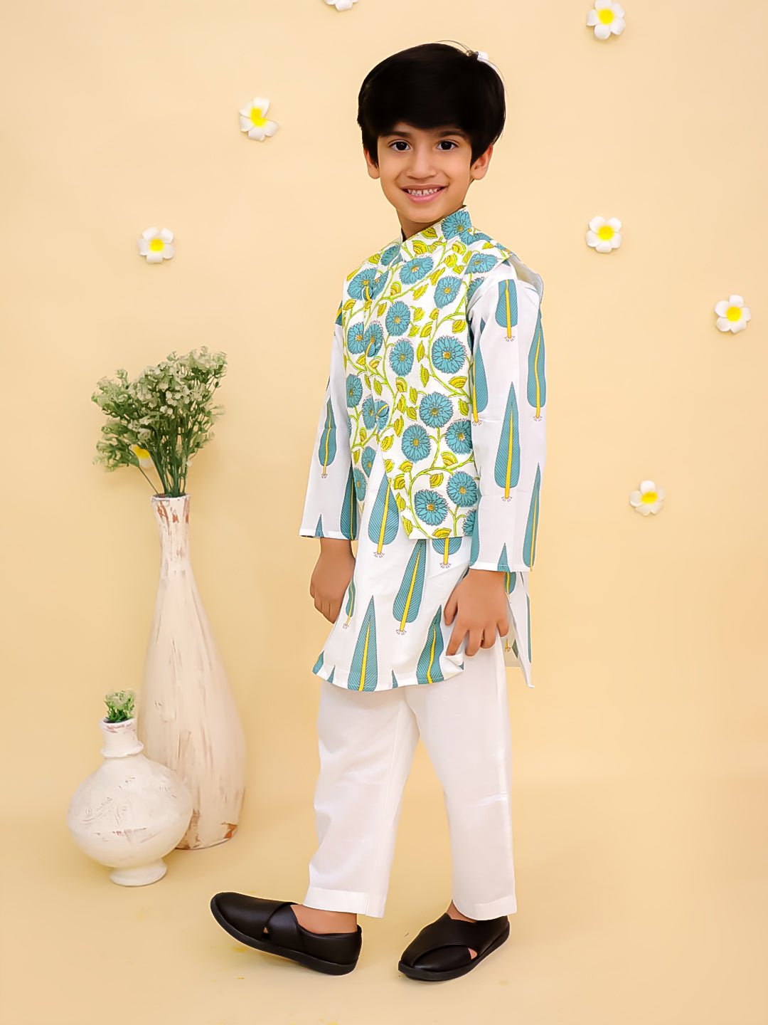 Emeraluxe Boys Jacket And Kurta Pajama Set - KES - SC - EMRLB - 0 - 6