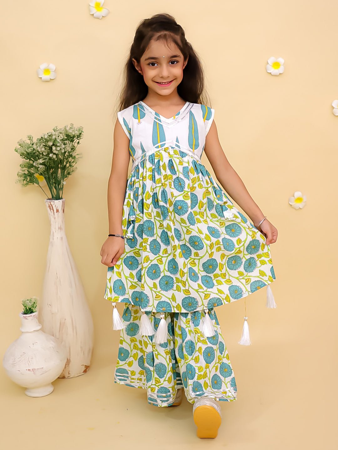Emeraluxe Girls Anarkali Kurta Sharara Set - KES - SC - EMRLG - 0 - 6