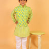 Empire Yellow Block Print Jacket and Kurta Pajama Set - KP-EMPYLB-0-6