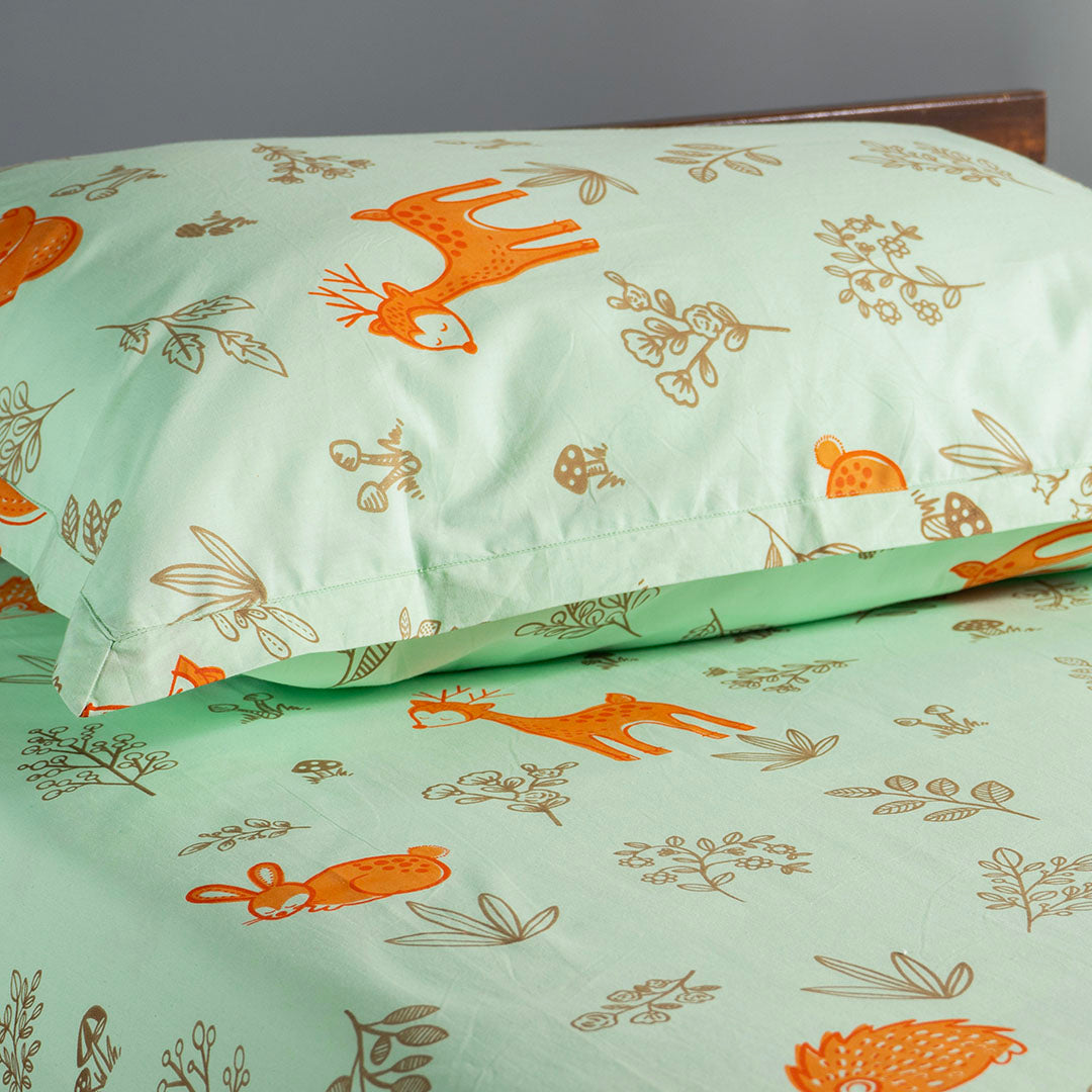 Gudgoodie Flat Crib Bedsheet 100% Cotton Percale-  Enchanted Forest