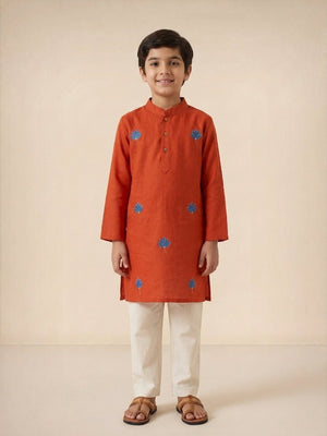 Ethnic Combo-Avani Vatika Girls Kurta Set with Boys Kurta Pajama Set - Twinning Combo
