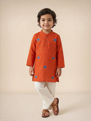 Ethnic Combo-Avani Vatika Girls Kurta Set with Boys Kurta Pajama Set - Twinning Combo