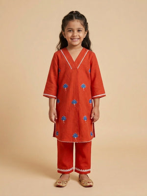 Ethnic Combo-Avani Vatika Girls Kurta Set with Boys Kurta Pajama Set - Twinning Combo