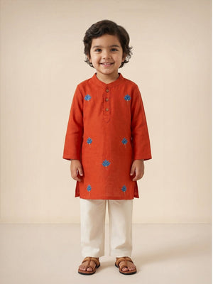 Ethnic Combo-Avani Vatika Girls Kurta Set with Boys Kurta Pajama Set - Twinning Combo