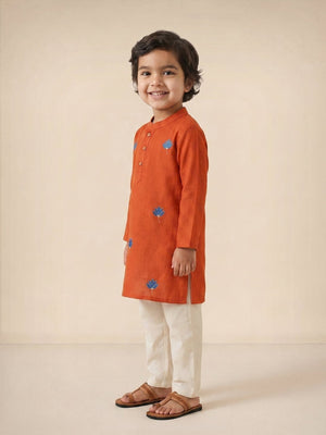 Ethnic Combo-Avani Vatika Girls Kurta Set with Boys Kurta Pajama Set - Twinning Combo