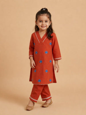 Ethnic Combo-Avani Vatika Girls Kurta Set with Boys Kurta Pajama Set - Twinning Combo