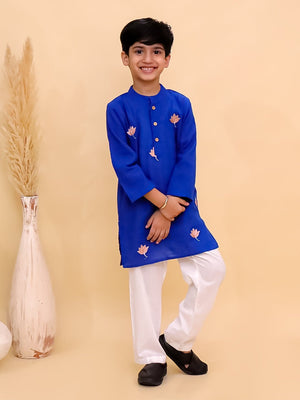 Ethnic Combo- Kamal Vatika Girls Kurta Pajama Set with Boys Kurta Pajama Set - Twinning Combo