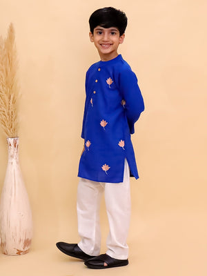 Ethnic Combo- Kamal Vatika Girls Kurta Pajama Set with Boys Kurta Pajama Set - Twinning Combo