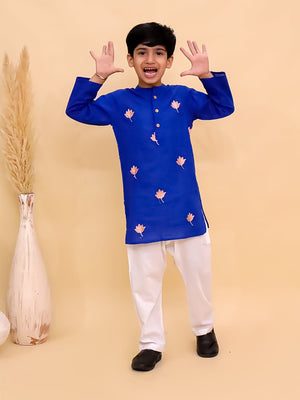 Ethnic Combo- Kamal Vatika Girls Kurta Pajama Set with Boys Kurta Pajama Set - Twinning Combo
