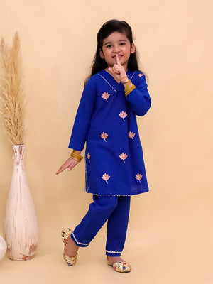 Ethnic Combo- Kamal Vatika Girls Kurta Pajama Set with Boys Kurta Pajama Set - Twinning Combo