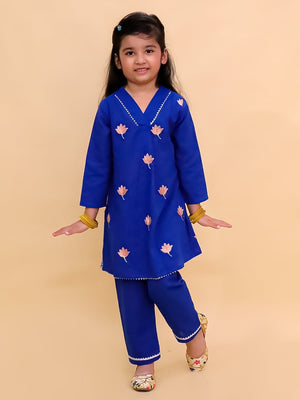 Ethnic Combo- Kamal Vatika Girls Kurta Pajama Set with Boys Kurta Pajama Set - Twinning Combo
