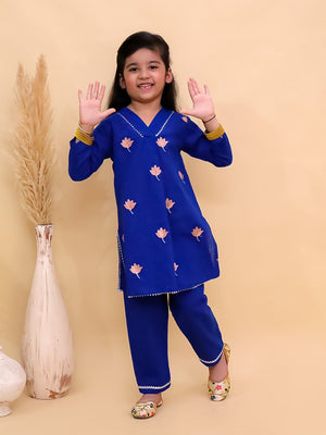 Ethnic Combo- Kamal Vatika Girls Kurta Pajama Set with Boys Kurta Pajama Set - Twinning Combo