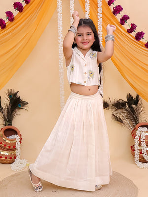 Ethnic Combo-Mayur Dhaga Girls Lehenga Set and The Mor Edit Boys Kurta Set - Twinning Combo