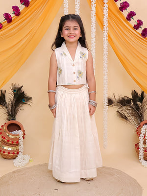 Ethnic Combo-Mayur Dhaga Girls Lehenga Set and The Mor Edit Boys Kurta Set - Twinning Combo